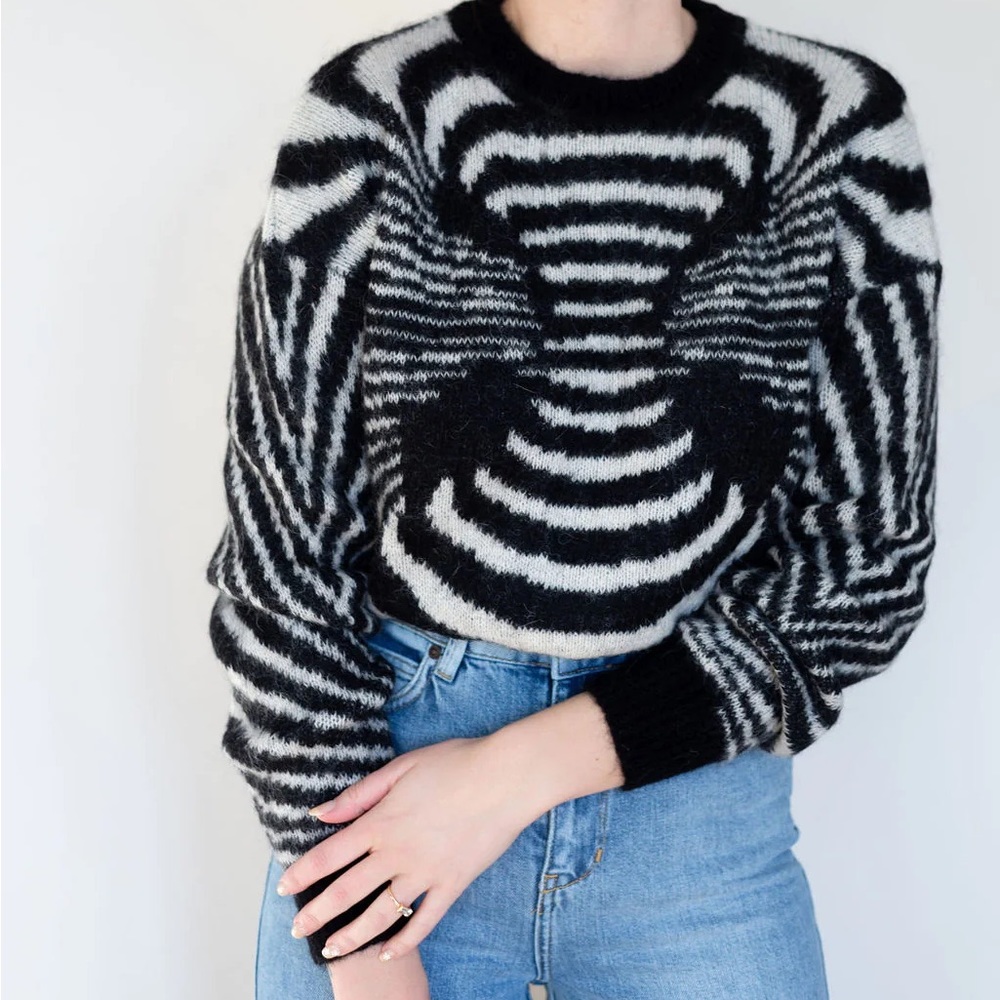 Paloma Wool Monochrome Patterned Crew Neck Sweater